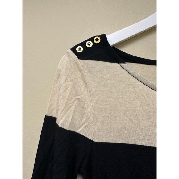 J. Crew Cream Black Linen Blend Side Slit Pullover Striped Maxi Dress Size XS - Picture 7 of 12